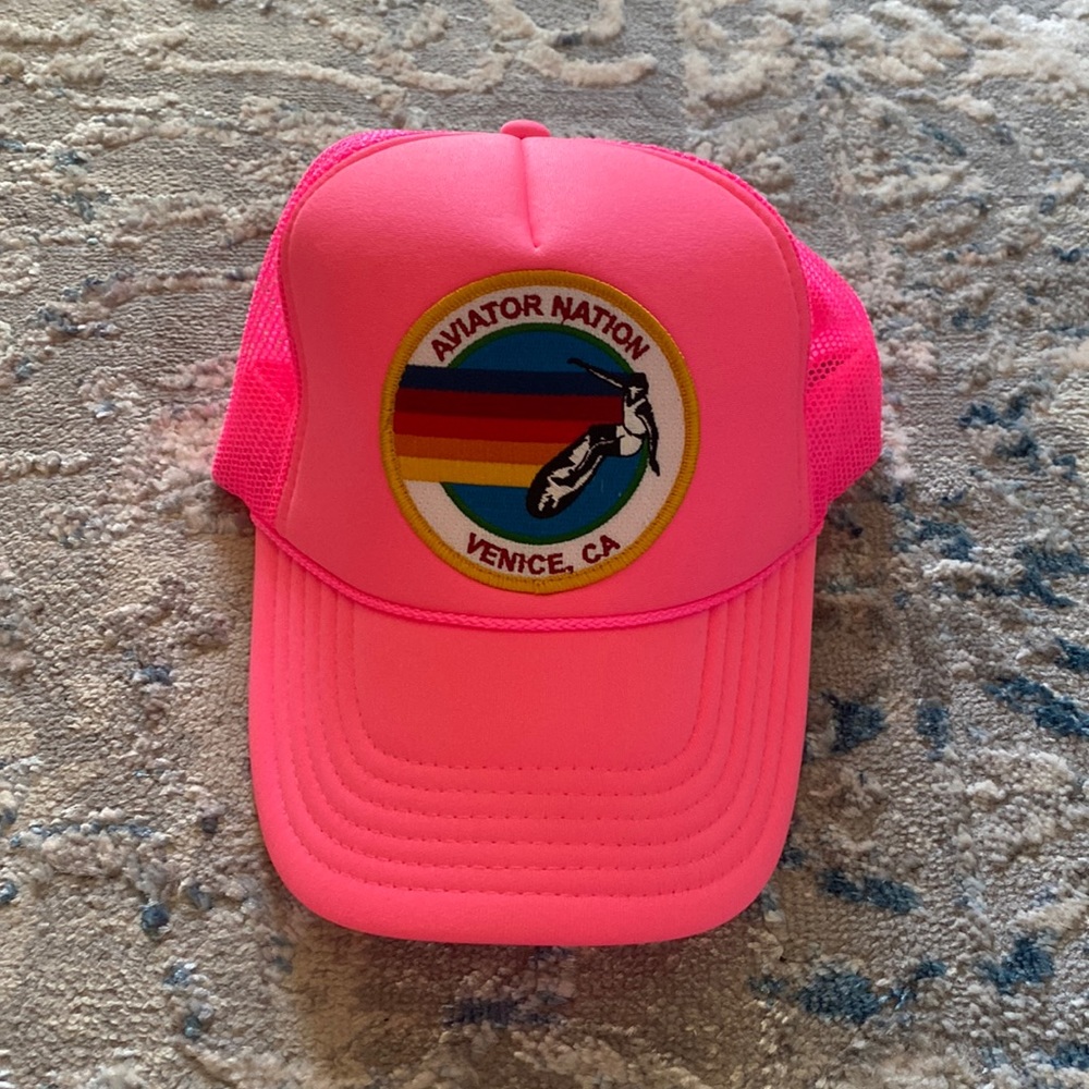 Aviator Nation Trucker Hat Neon Pink